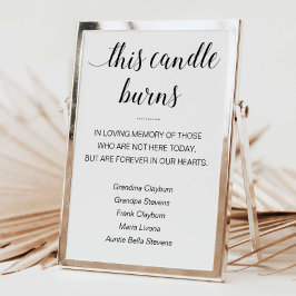 Poster Este Candle Queima Em Memória dos Nomes de Casamen