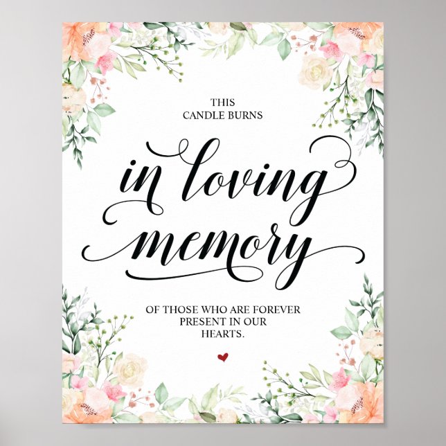 Poster Este candle queima em memória querida Sinal Memori (Frente)