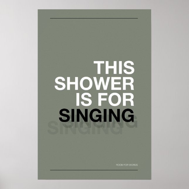 Poster ESTE CHUVEIRO É PARA CANTAR – Arte de Parede de Ba (Frente)