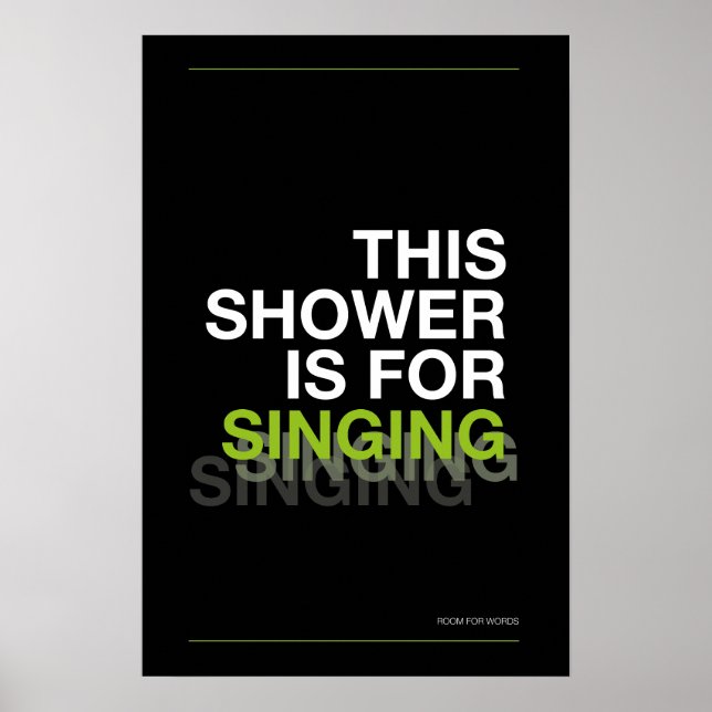 Poster ESTE CHUVEIRO É PARA CANTAR – Arte de Parede de Ba (Frente)