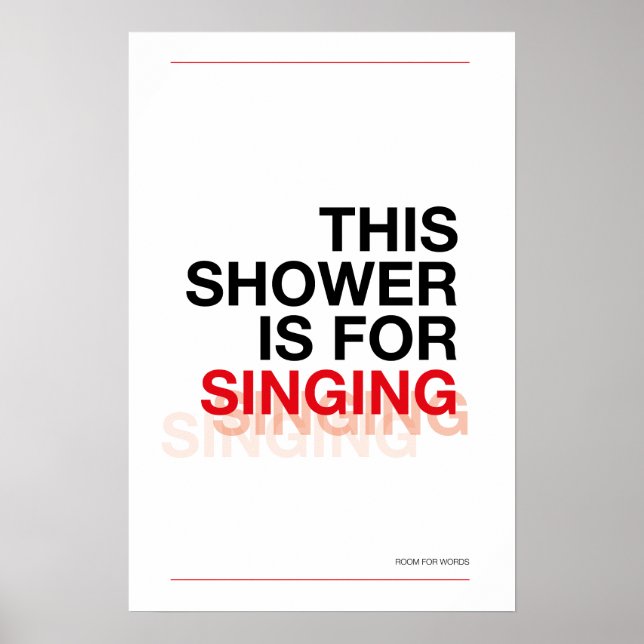 Poster ESTE CHUVEIRO É PARA CANTAR – Arte de Parede de Ba (Frente)