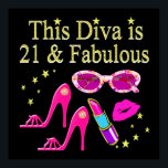 POSTER ESTE DIVA É 21 E DESIGN FABULOSO<br><div class="desc">Este deslumbrante Diva, de 21 anos, brilhará e brilhará com esta moda, de 21 anos, e uma fabulosa design Diva sobre Camisetas, Roupa, Jewelry, e presentes incríveis. Surpreenda seu cenário de tendência e a na moda de 21 anos de Birthday Girl com este fabuloso presente de aniversário personalizado de 21ruas...</div>