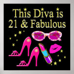 POSTER ESTE DIVA É 21 E DESIGN FABULOSO<br><div class="desc">Este deslumbrante Diva, de 21 anos, brilhará e brilhará com esta moda, de 21 anos, e uma fabulosa design Diva sobre Camisetas, Roupa, Jewelry, e presentes incríveis. Surpreenda seu cenário de tendência e a na moda de 21 anos de Birthday Girl com este fabuloso presente de aniversário personalizado de 21ruas...</div>