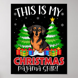 Poster Este É Meu Cachorro Da Miniatura Pajama De Natal