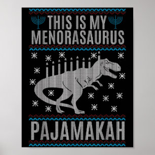 Poster Este É Meu Menorah-Surus Feliz Hanukkah Dinossaur