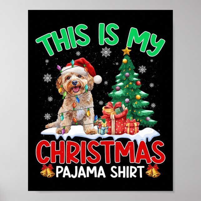 Poster Este É Meu Natal Pajama Apoo Cachorro Amante Xmas (Frente)