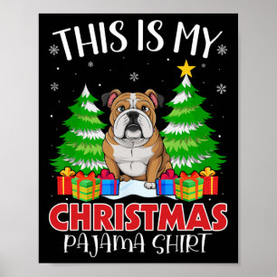 Poster Este É Meu Natal Pajama English Buldogue Xmas P