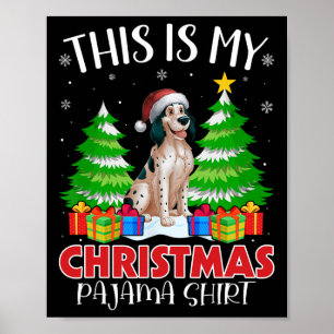 Poster Este É Meu Natal Pajama Inglês Cachorro Xma