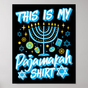 Poster Este É Meu Pijakah Hanukkah Menorah Candles Funn