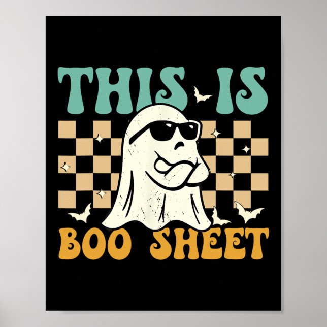 Poster Este É O Boosheet Ghost Retro Halloween Costume Me (Frente)