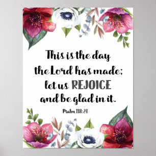 Poster Este é o dia onde o senhor tinha feito flores de