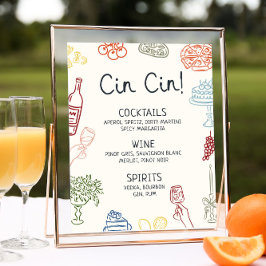 Poster Este é o Menu de Bar Ilustrado Mais Colorido