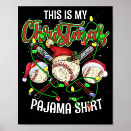 Poster Este É O Meu Beisebol De Natal Pajama Santa Hat