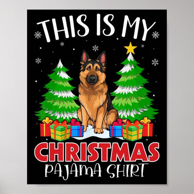 Poster Este É O Meu Cachorro German shepherd De Natal Do  (Frente)