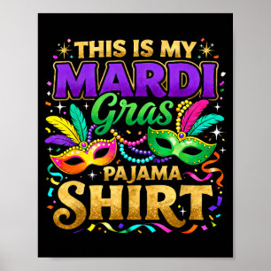 Poster Este É o Meu Design de Festa de Mardi Gras de Pija