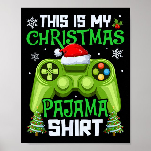 Poster Este É O Meu Jogo De Vídeo Do Pajama De Natal (Frente)