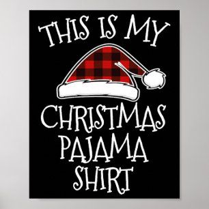Poster Este É O Meu Natal Pajama Xmas Buffalo Xadrez Verm