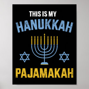 Poster Este É o Meu Pajamakah de Hanukkah Para o Natal Ju