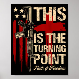 Poster Este É O Ponto de Virada Fé Cruz Nós Bandeira Patr