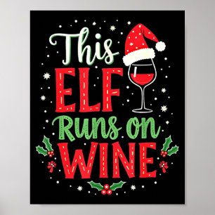 Poster Este Elfo Funciona Com Vinho Mulheres Homens Natal