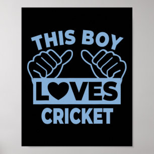 Poster Este Garoto Ama Críquete - Jogador de Críquete