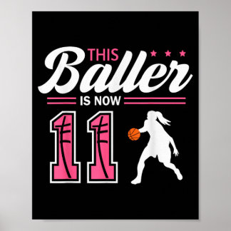 Poster Este jogador de basquete tem 11 anos de idade Aniv
