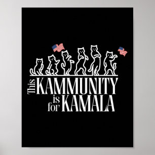 Poster Este Kammunit É Para Kamala Patriotic Cats America