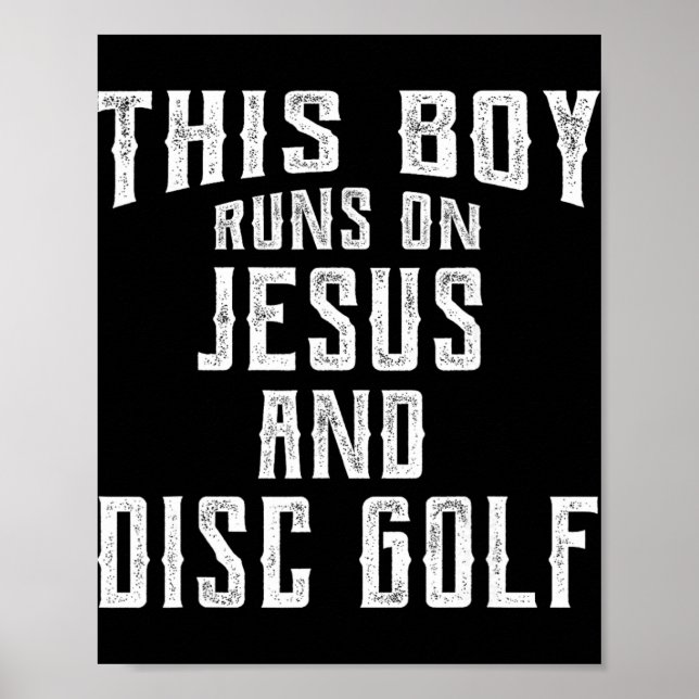 Poster Este Menino Corre Com Jesus E Disc Golf Gif Cristã (Frente)