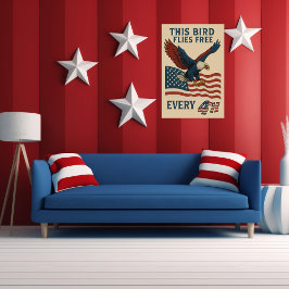 Póster este pássaro voa livre a cada 4º