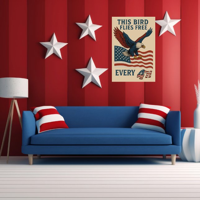 Póster este pássaro voa livre a cada 4º (Criador carregado)