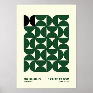 Poster Este pôster de padrão geométrico inspirado na Bauh