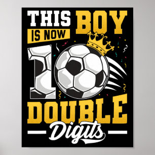 Poster Este Rapaz Dígitos Duplos De Futebol De 10 Anos