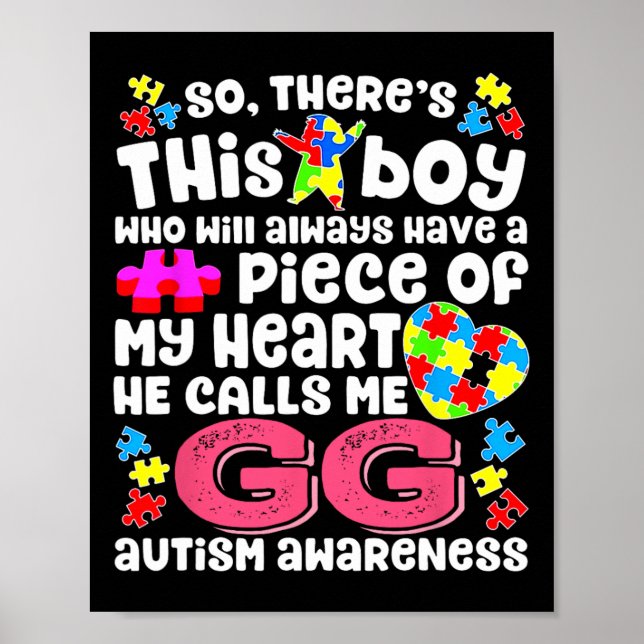 Poster Este Rapaz Ele Me Chama De Conhecimento Do Autismo (Frente)