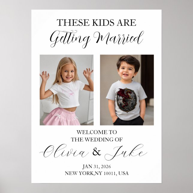 Poster Este Sinal de Casamento Infantil (Frente)