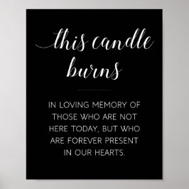 Poster Este Sinal de Casamento Memorial de Vela Preta