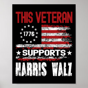 Poster Este Veterano Apoia Harris Wheimer 2024 Americano