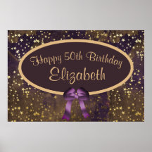 Esteira Dourada roxa 50º aniversário