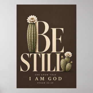 Poster ESTEJA QUIETO | Salmo 46:10 Arte Cristão para Pare