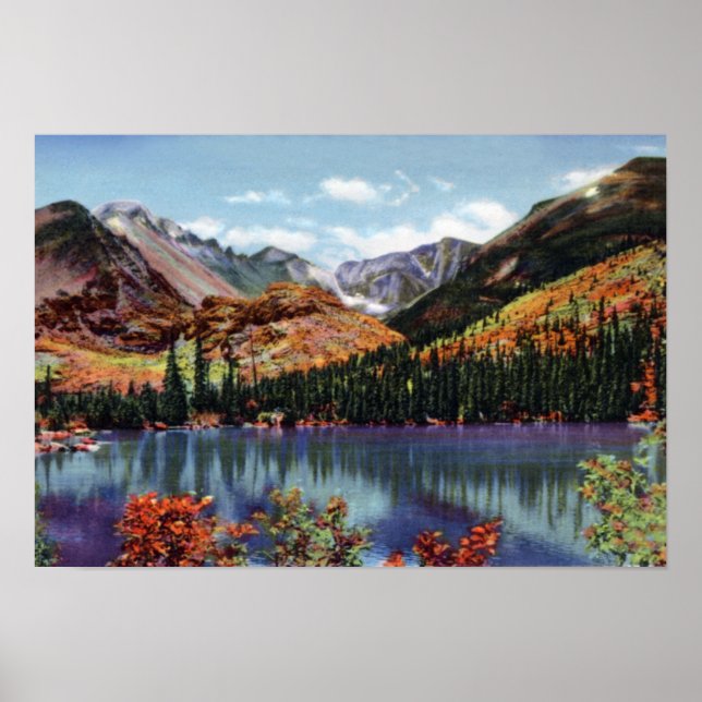 Poster Estes Park Colorado Bear Lake e Long's Peak (Frente)