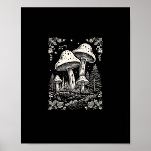 Poster Estética Cottagecore Cogumelo Goblincore Micologia