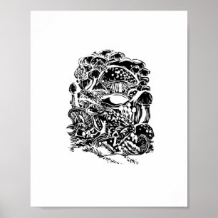 Poster Estética Cottagecore Sapo Cogumelo Arte Goblincore