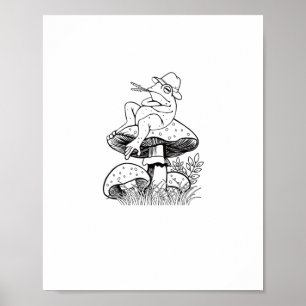 Poster Estética Cottagecore Sapo Cogumelo Sapo Goblincor