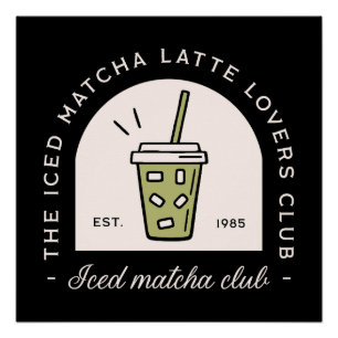 Póster Estética de amantes de latte de matcha gelada