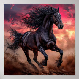 Poster Estética de cavalo negro