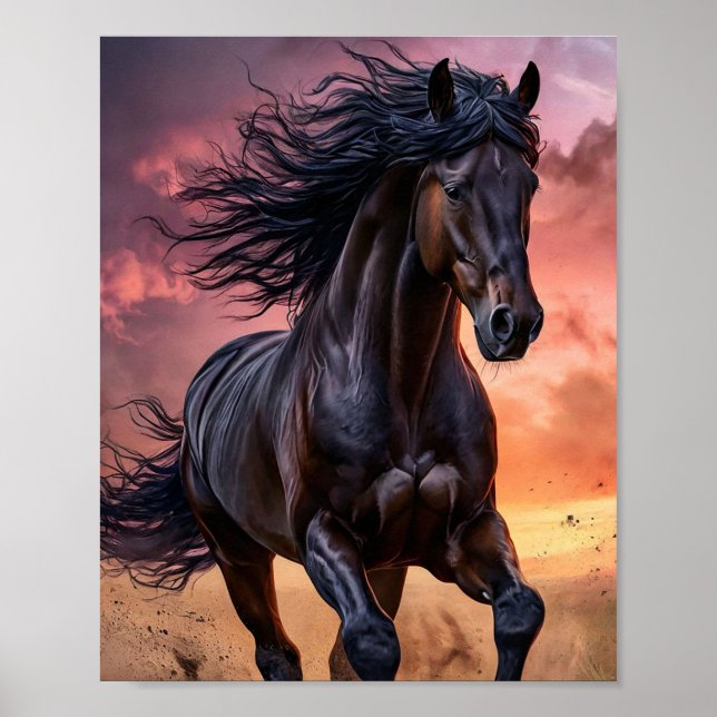 Poster Estética de cavalo negro (Frente)
