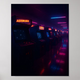 Poster Estética de jogos de arcade retrô dos anos 80 Luze