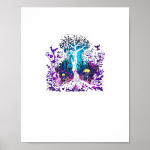 Poster Estética Fey Gótica Emo Goblincore Floresta Gráfic