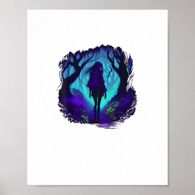 Poster Estética Fey Gótica Emo Goblincore Floresta Gráfic (Frente)