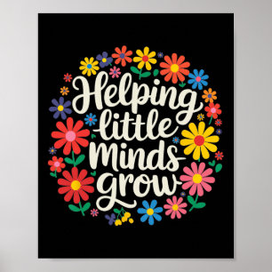 Poster Estética Floral Ajudando Pequenas Mentes a Crescer