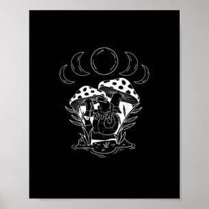 Poster Estética Goblincore e Cottagecore Arte de Cogumelo